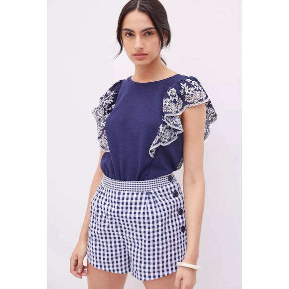 Anthropologie Maeve Ruffled Eyelet Top NWT Size XL - Picture 4 of 12